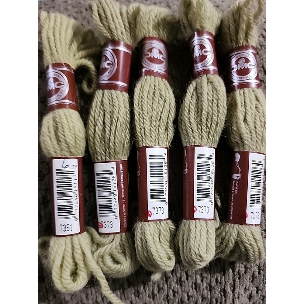DMC Laine Colbert Tapestry Wool Crewel Yarn‎ Lot of 5 Skeins #7373 #7361 FRANCE